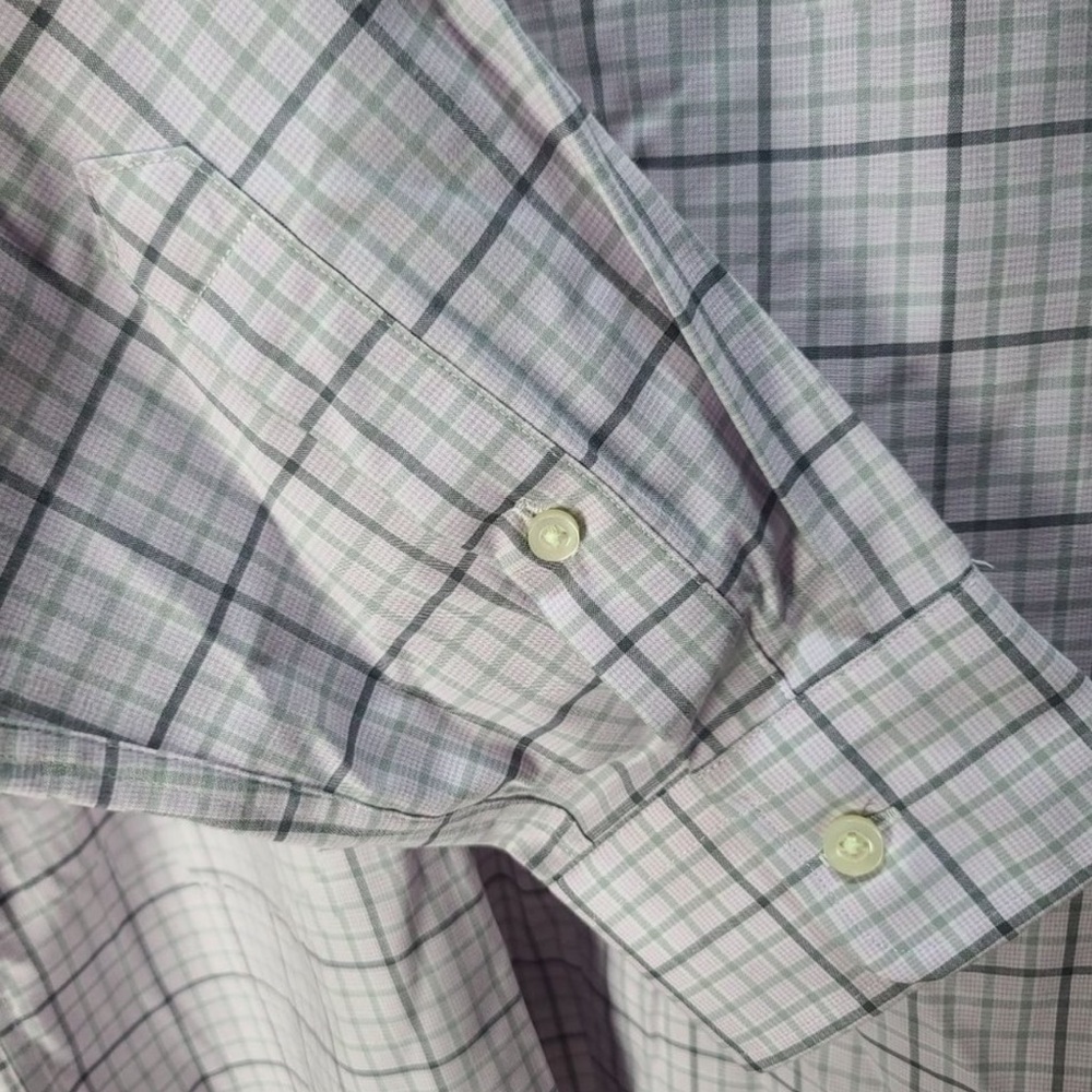 Men's Grid Windowpane Checkered Button Down Shirt - Picture 5 of 10